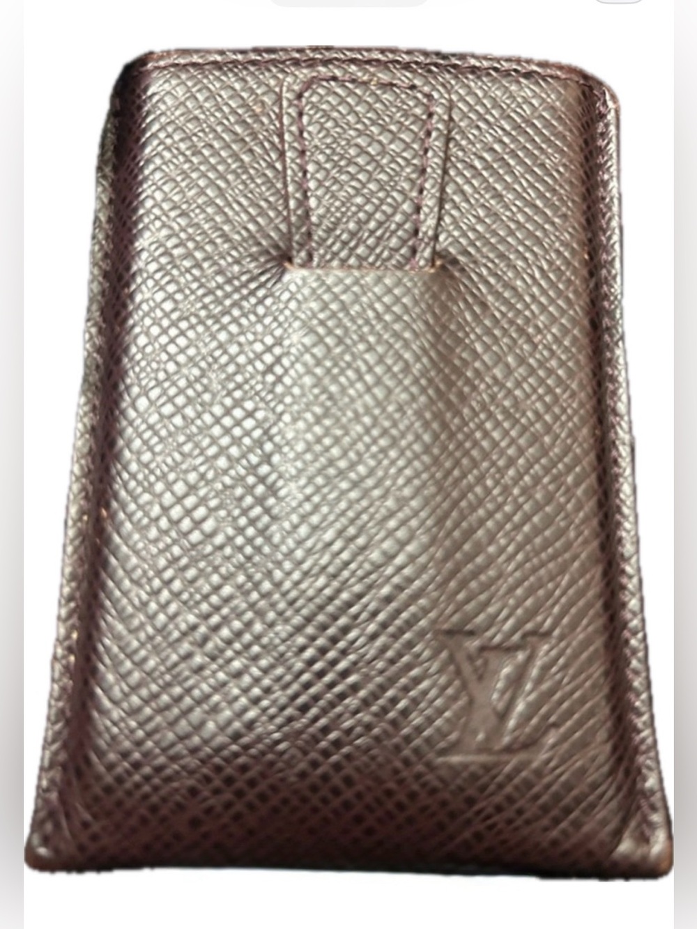 Louis Vuitton Taiga Leather Pull Slide Business / Credit Card Case - Brown - GUC
